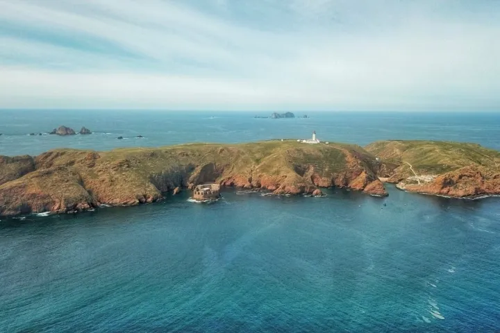 an island in the middle of a body of water